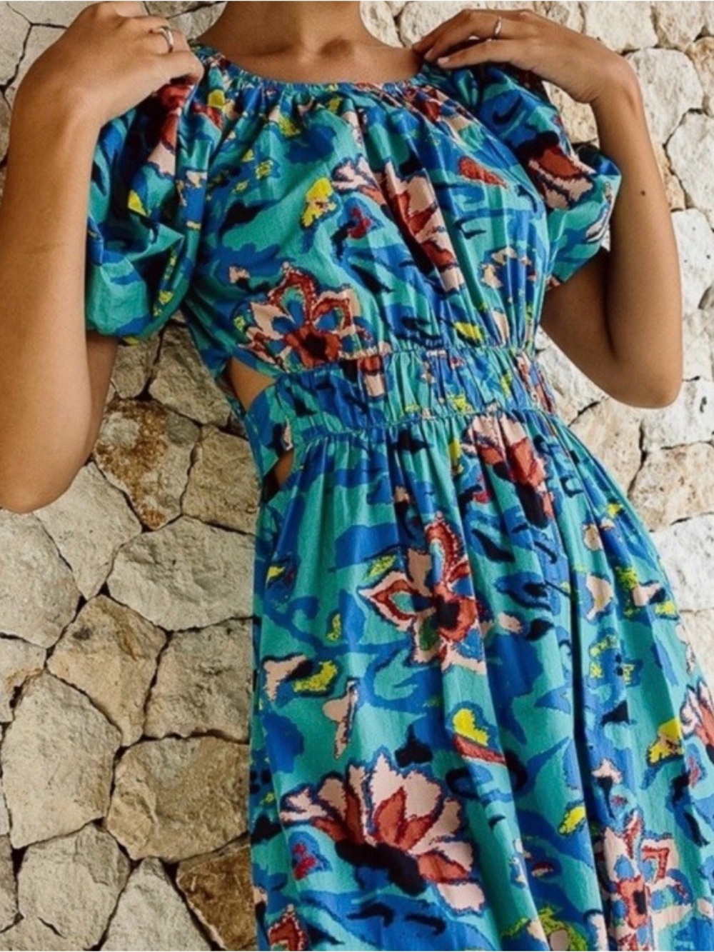 Cleobella Misha Ankle Dress in Calypso- XS